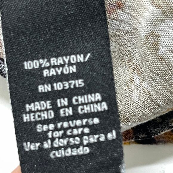 Zac Rachel Boho Tunic Blouse Plus 1X Brown Bohemian Hippie Lightweight Button Up - Picture 6 of 6